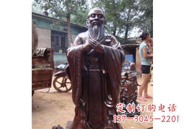 吉林人物雕塑精美玻璃钢仿铜雕塑——孔子系列