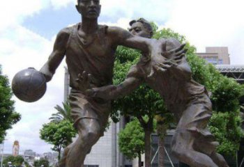 吉林公园打篮球人物铜雕222