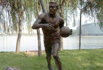 吉林公园打篮球人物铜雕塑