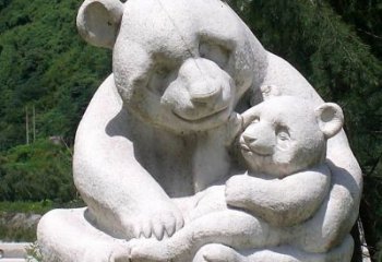 吉林公园装饰熊猫石雕