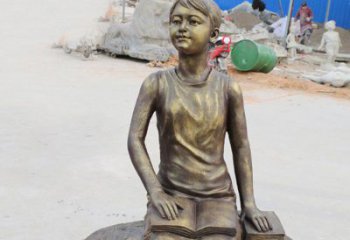 吉林铜雕景观摆件——“女孩看书”
