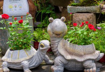 吉林铸铁乌龟花盆雕塑