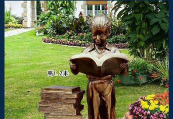 吉林西方美女看书人物铜雕塑