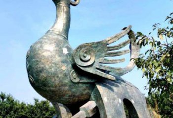 吉林公园园林朱雀铜雕景观雕塑