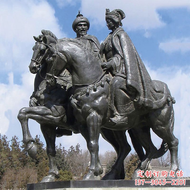 吉林古代人物单于王昭君骑马雕塑