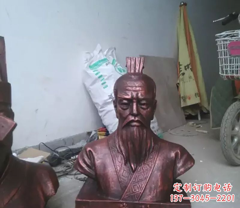 吉林管仲古代人物胸像铜雕