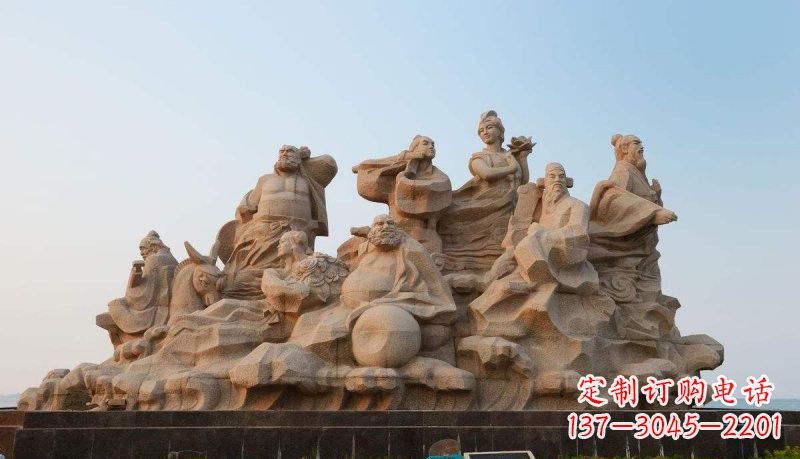 吉林广场八仙过海神像石雕
