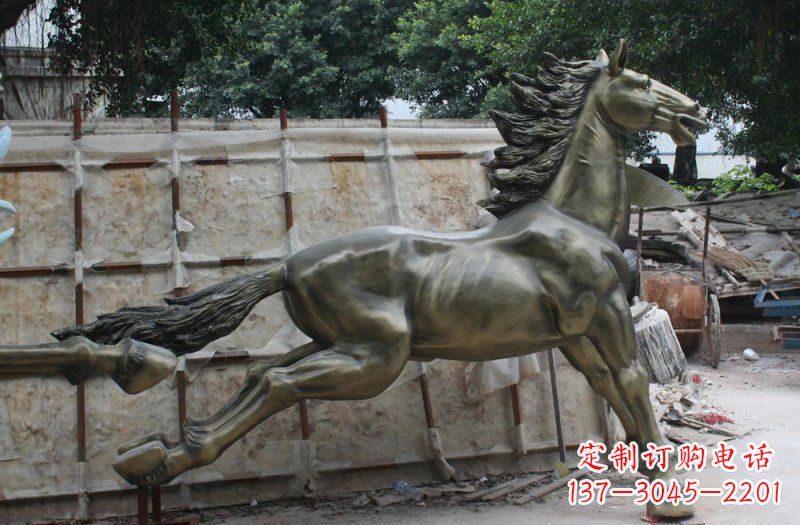 吉林逸致领雕:广场奔马动物铜雕