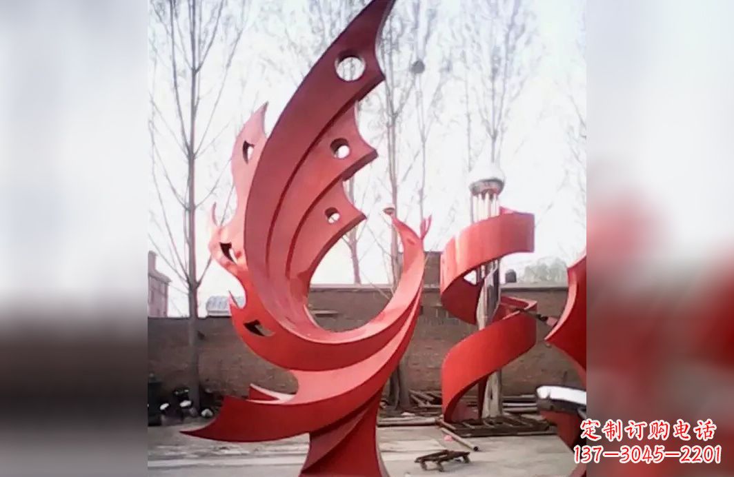 吉林广场不锈钢抽象凤凰雕塑