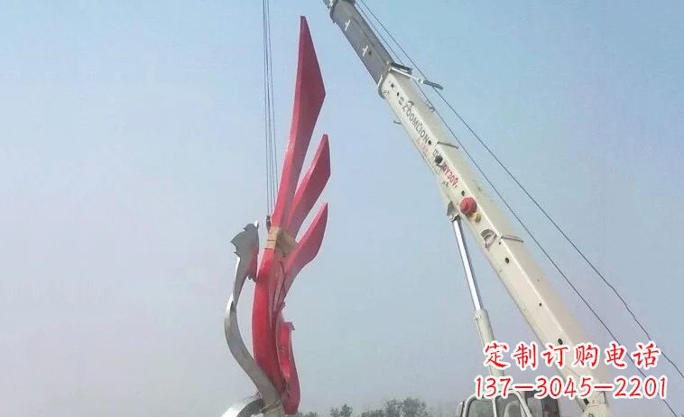 吉林广场不锈钢抽象凤凰雕塑_2 (2)