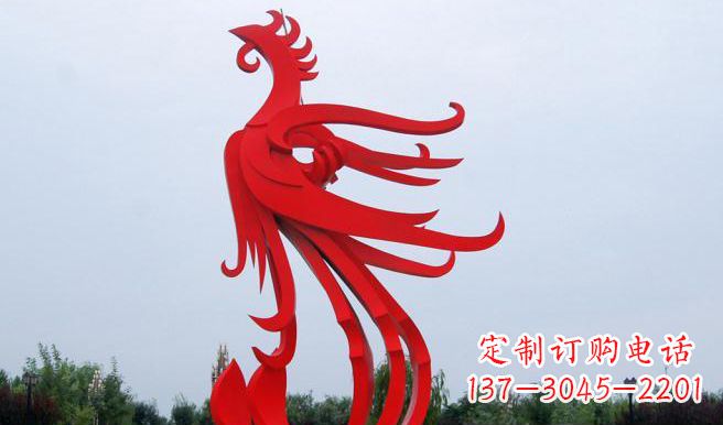 吉林中领雕塑制作的精美不锈钢凤凰雕塑