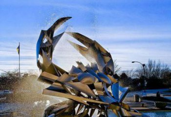 吉林凤凰城不锈钢抽象螃蟹雕塑