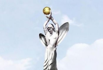 吉林精美的不锈钢女人双手捧球雕塑