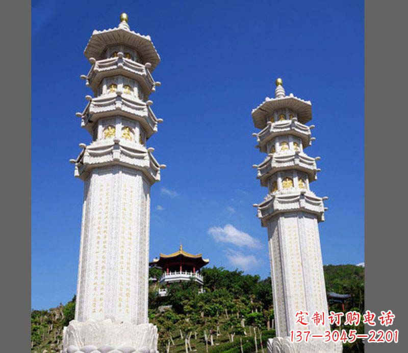 吉林广场景观大理石宝塔石雕