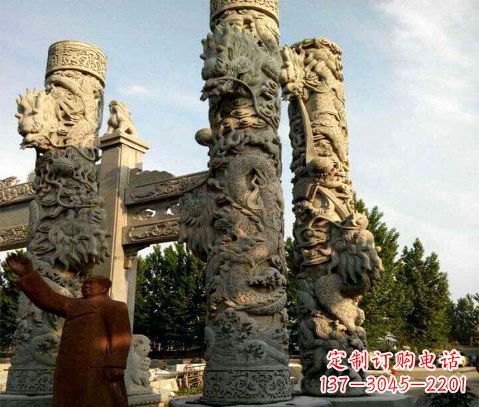 吉林中领雕塑推出的震撼龙柱大理石雕,是一种典…
