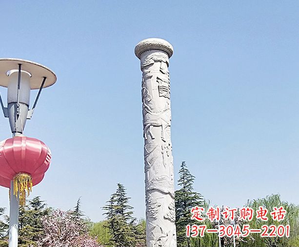 吉林中领雕塑的大理石龙柱石雕