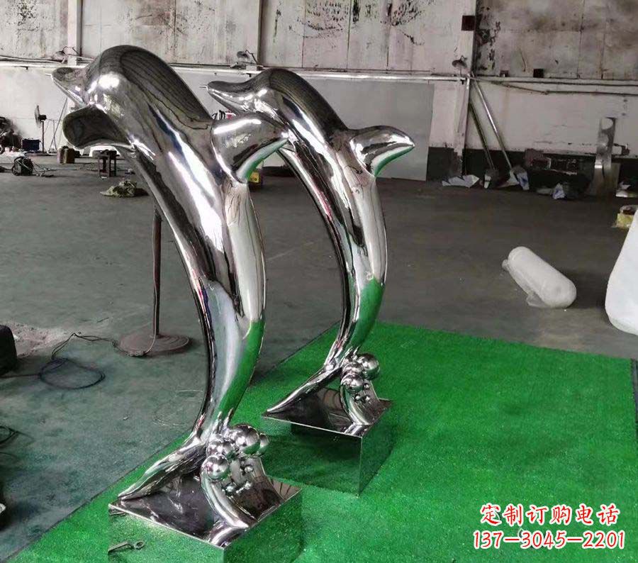 吉林镜面不锈钢雕塑——海豚