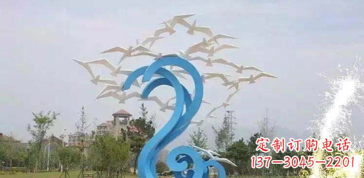 吉林精美海鸥雕塑,传递美好海洋情怀
