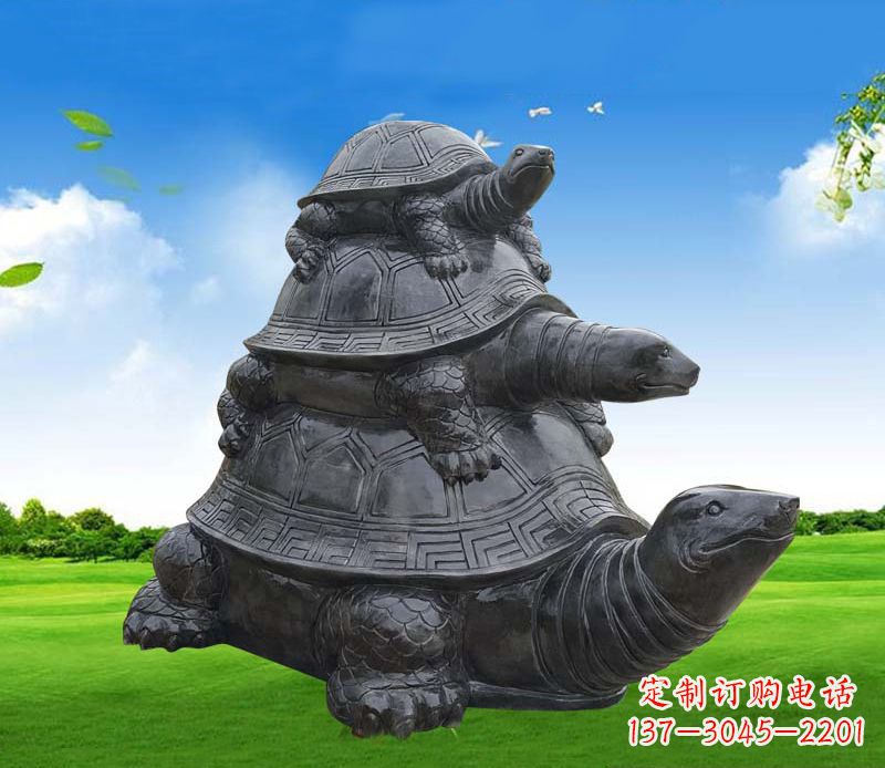 吉林海龟母子石雕公园动物摆件