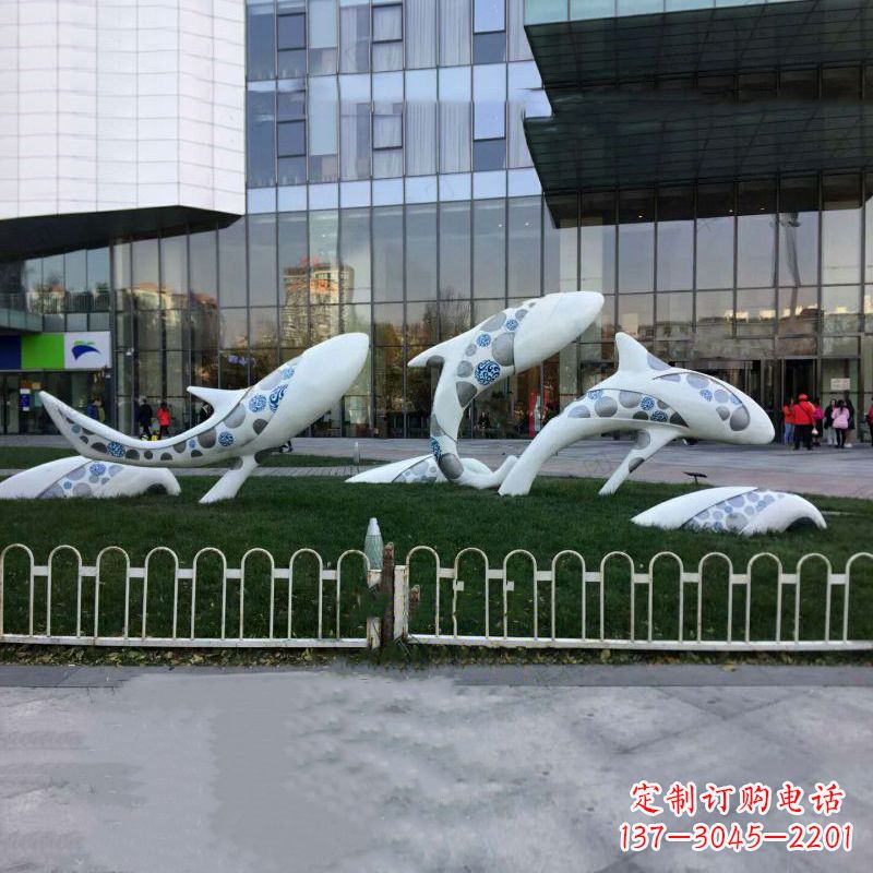 吉林城市绿地观赏海豚雕塑