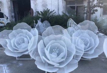 吉林广场不锈钢镂空花朵雕塑