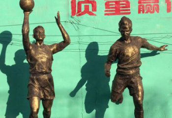 吉林广场铜雕打篮球小品人物雕塑