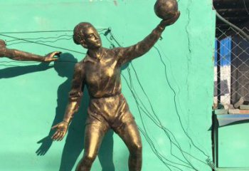 吉林中领雕塑：学生运动的赞美——精美铜雕学生人物排球雕塑