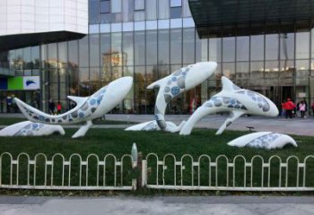 吉林城市绿地观赏海豚雕塑