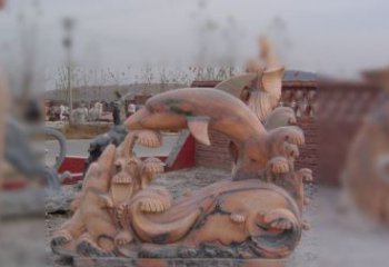 吉林海豚海浪石雕，精美艺术品