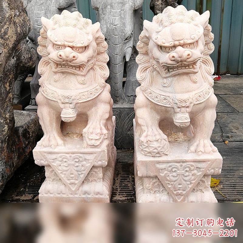 吉林汉白玉狮子雕塑，独特雕刻，展现狮子雄势