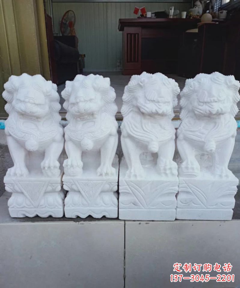 吉林汉白玉狮子雕塑1