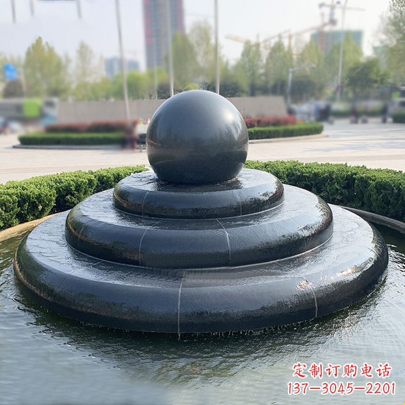 吉林黑曜石风水球:精美雕塑装点繁华都市