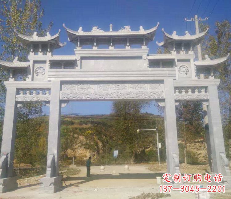 吉林中领雕塑:精雕制作仿古石牌坊石雕