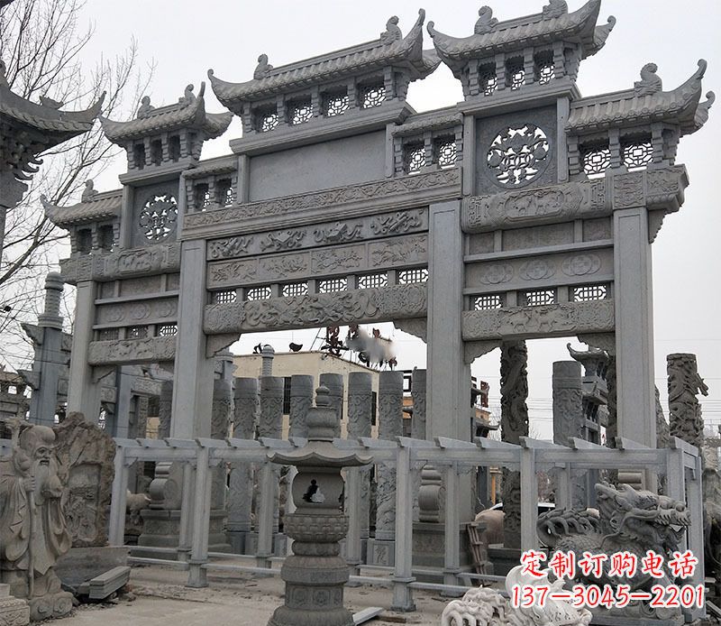 吉林京中领雕塑:牌坊石雕定制