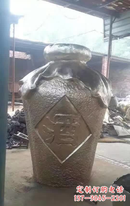 吉林传统文化气质的酒坛铜雕