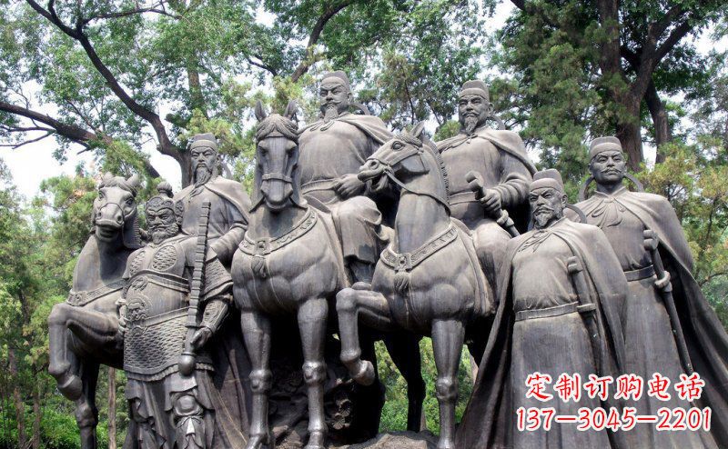 吉林李世民领兵名人铜雕,永久流传霸业辉煌