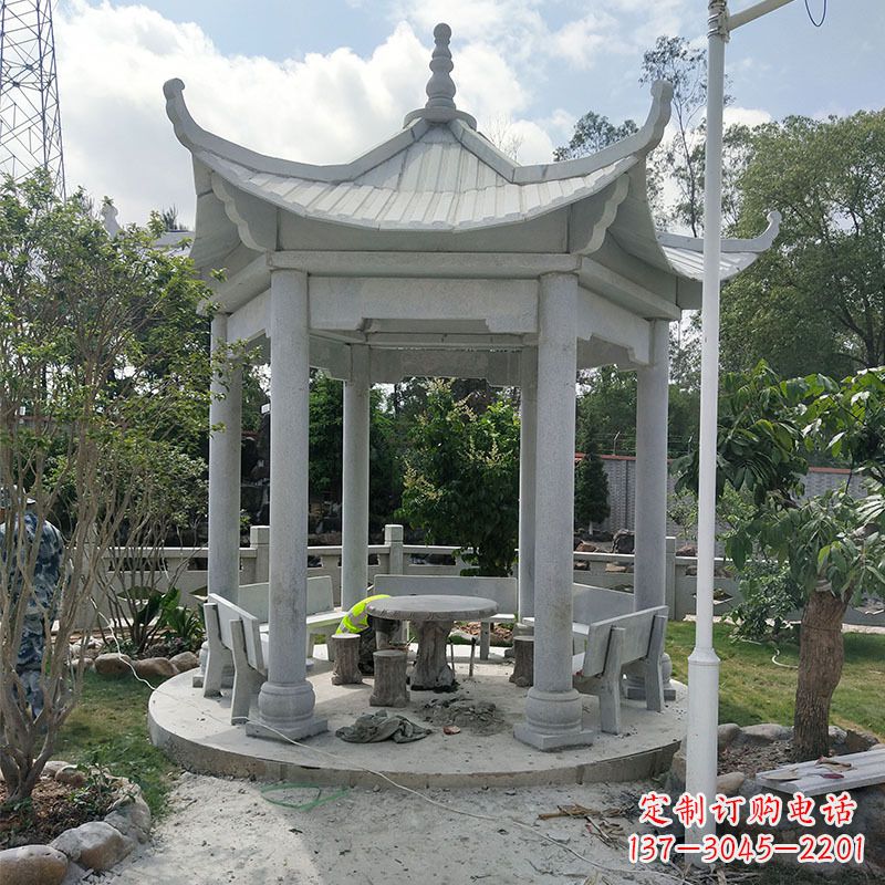 吉林六角大理石凉亭雕塑中领雕塑是一家专业的雕…