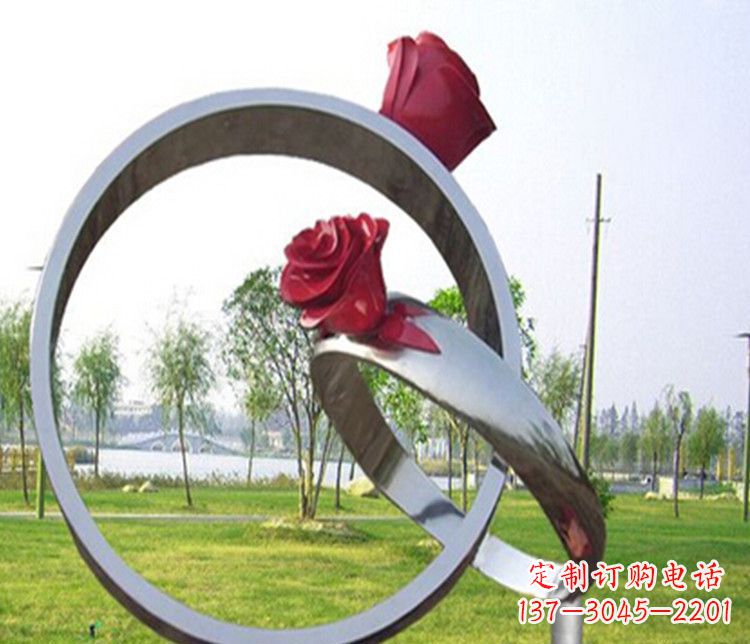 吉林玫瑰戒指不锈钢雕塑