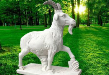 吉林汉白玉精美山羊雕塑