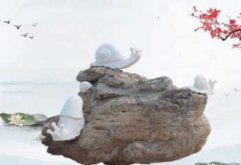 吉林高雅而令人惊叹的汉白玉蜗牛雕塑