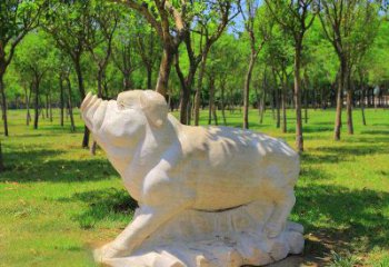 吉林传统十二生肖精美手工猪石雕动物雕塑