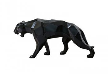 吉林黑色魅力，豹子玻璃钢雕塑