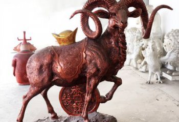 吉林红阳开泰精美的缅甸铜山羊雕塑