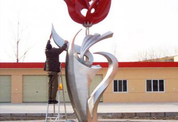 吉林户外大型不锈钢雕塑玫瑰花