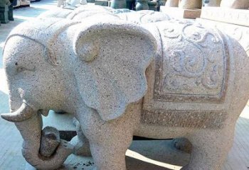 吉林花岗岩元宝大象石雕，雕刻古典且充满质感