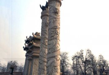 吉林精致精美的华表柱石雕