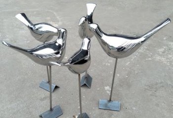 吉林全新设计，优雅帅气的不锈钢鸽子草坪雕塑