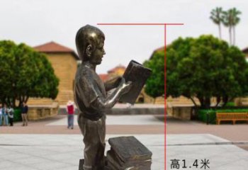 吉林铜雕少年，看书的小男孩雕塑