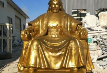 吉林精美鎏金成吉思汗雕像，铸就历史精神