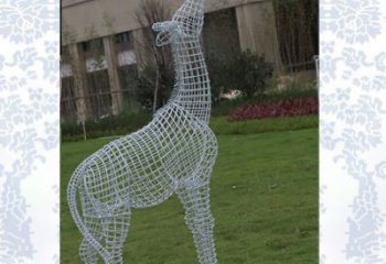 吉林外观精美的不锈钢长颈鹿雕塑